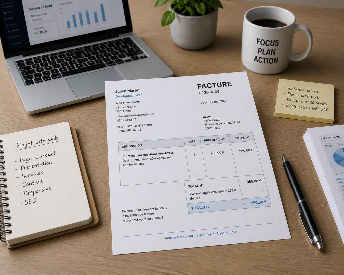 découvrez quel modèle de facture choisir pour vos prestations en tant qu'auto-entrepreneur afin de respecter les obligations légales et faciliter votre gestion comptable.
