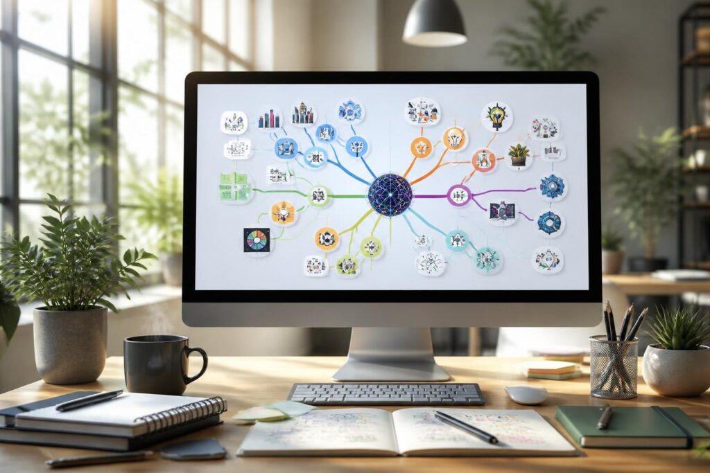 smindmap est une solution innovante qui vous permet d'organiser vos idées et projets de manière visuelle, facilitant ainsi la créativité et la gestion efficace de vos tâches.